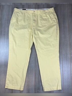 Polo Ralph Lauren Pants 44Bx30 BIG  (tag 46Bx32) Cotton Flat Front Yellow